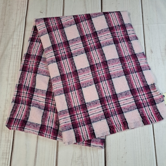 St. Johns Bay Pink Plaid Scarf - Picture 1 of 4